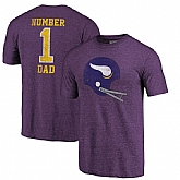 Minnesota Vikings Purple Greatest Dad Retro Tri-Blend NFL Pro Line by Fanatics Branded T-Shirt,baseball caps,new era cap wholesale,wholesale hats